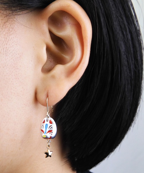 gargle ガーグル：JAPANシリーズ 狐面 きつねめん ピアス（ピアス（両