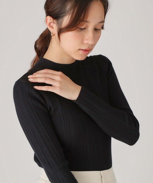 COUP DE CHANCE（クードシャンス）の「【洗える】レースニットトップス（ニット/セーター・レディース・ピンク/ホワイト/ブラック/グリーン系・34/38）」の3枚目の写真