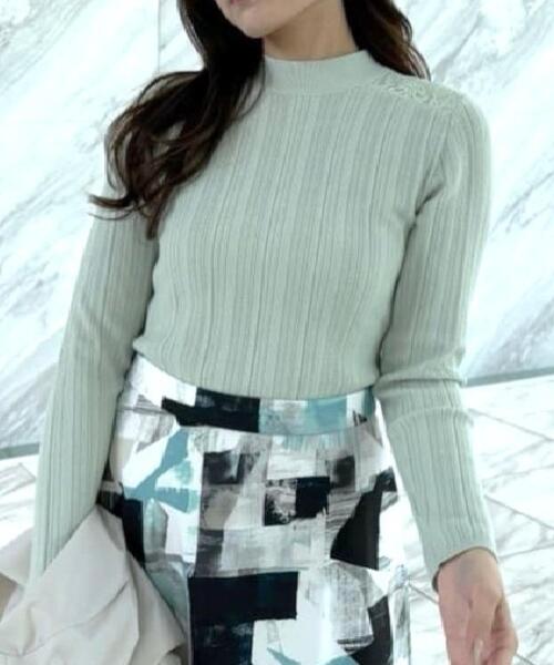 COUP DE CHANCE（クードシャンス）の「【洗える】レースニットトップス（ニット/セーター・レディース・ピンク/ホワイト/ブラック/グリーン系・34/38）」の5枚目の写真