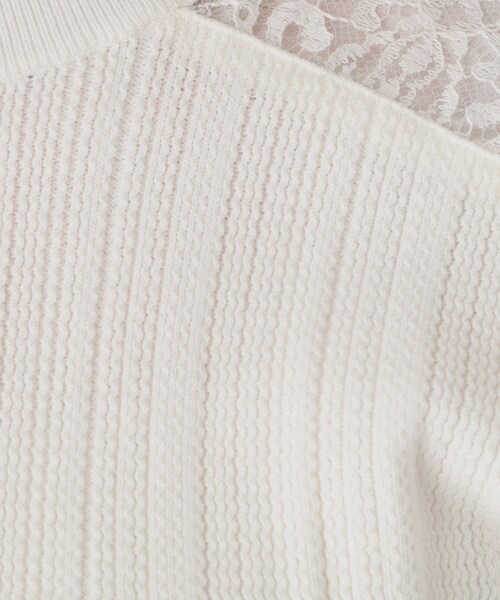 COUP DE CHANCE（クードシャンス）の「【洗える】レースニットトップス（ニット/セーター・レディース・ピンク/ホワイト/ブラック/グリーン系・34/38）」の9枚目の写真