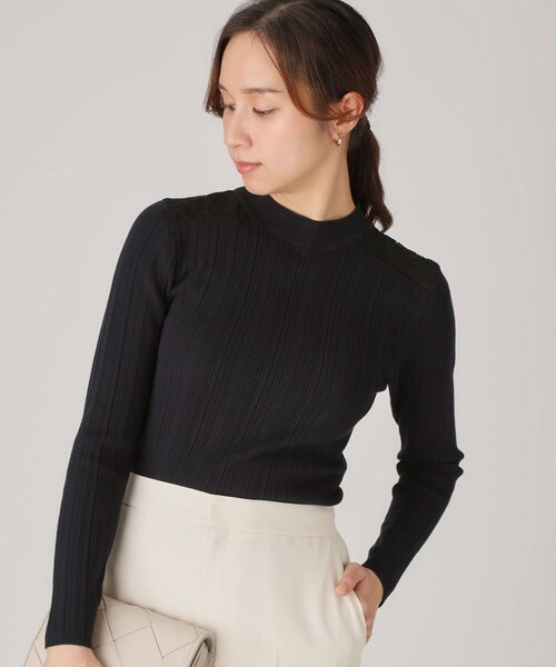 COUP DE CHANCE（クードシャンス）の「【洗える】レースニットトップス（ニット/セーター・レディース・ピンク/ホワイト/ブラック/グリーン系・34/38）」の10枚目の写真