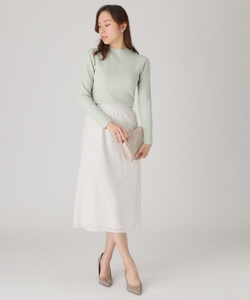 COUP DE CHANCE（クードシャンス）の「【洗える】レースニットトップス（ニット/セーター・レディース・ピンク/ホワイト/ブラック/グリーン系・34/38）」の16枚目の写真