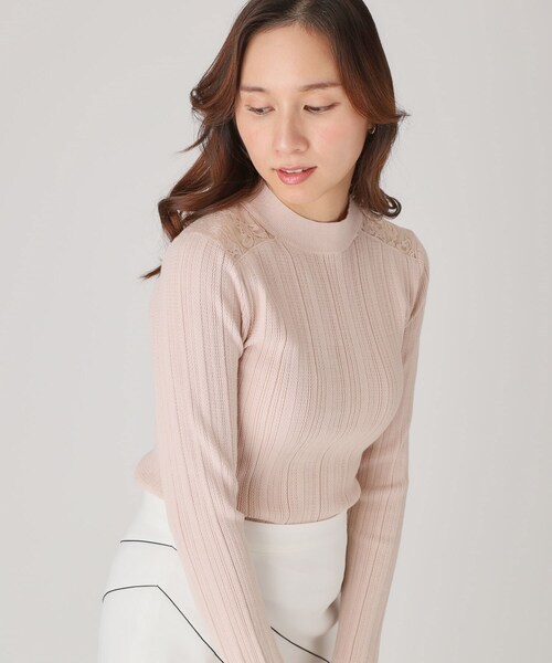 COUP DE CHANCE（クードシャンス）の「【洗える】レースニットトップス（ニット/セーター・レディース・ピンク/ホワイト/ブラック/グリーン系・34/38）」の18枚目の写真