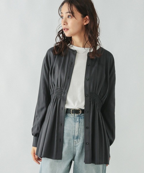すぴか  セール】シャーリングシャツ長袖/286232（シャツ/ブラウス