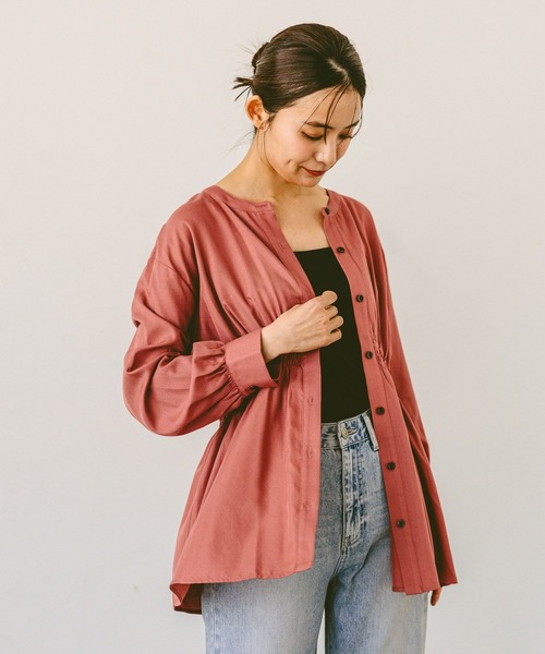 めページ セール】シャーリングシャツ長袖/286232（シャツ/ブラウス）｜GLOBAL