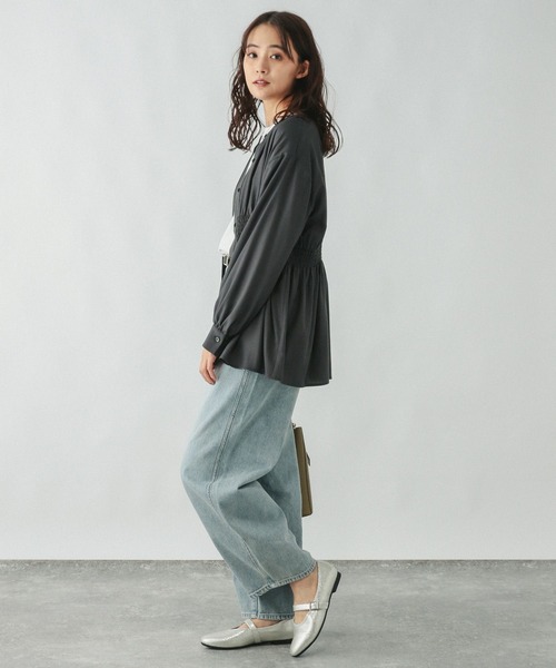 セール】シャーリングシャツ長袖/286232（シャツ/ブラウス）｜GLOBAL