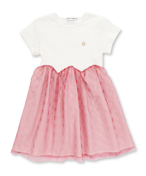 BeBe Petits Pois Vert(ベベプチポワヴェール)の「シアーチェックチュール切り替え半袖ワンピース(95~150cm)(ワンピース・キッズ・ブラック系その他/レッド系その他・110cm/120cm/130cm/140cm/100cm/150cm)」の8枚目の写真