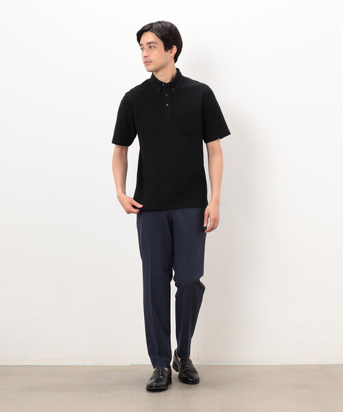 COMME CA ISM（コムサイズム）の「【吸水速乾】市松ジャカード×カノコポロシャツ（ポロシャツ・メンズ・ネイビー/ブルー/グレー/ブラック・X-LARGE/LARGE/MEDIUM）」の11枚目の写真