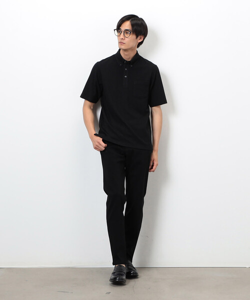 COMME CA ISM（コムサイズム）の「【吸水速乾】市松ジャカード×カノコポロシャツ（ポロシャツ・メンズ・ネイビー/ブルー/グレー/ブラック・X-LARGE/LARGE/MEDIUM）」の13枚目の写真
