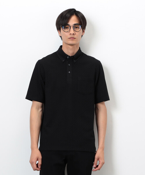 COMME CA ISM（コムサイズム）の「【吸水速乾】市松ジャカード×カノコポロシャツ（ポロシャツ・メンズ・ネイビー/ブルー/グレー/ブラック・X-LARGE/LARGE/MEDIUM）」の15枚目の写真