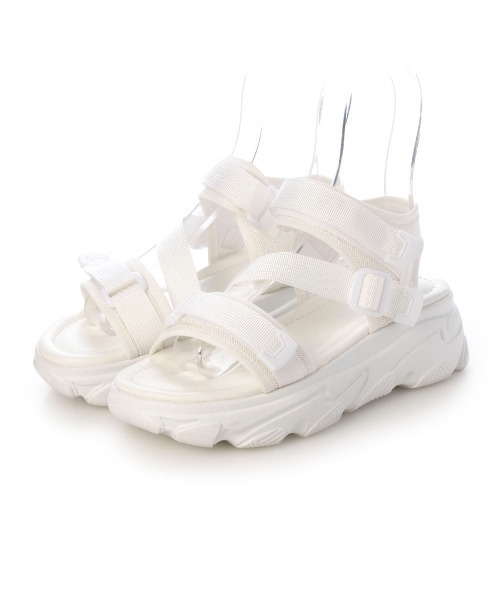 noyau（ノヤウ）の「トリプルベルクロ厚底スポーツサンダル（サンダル・レディース・ホワイト/ブラック/ベージュ・LL/S/M/L）」の4枚目の写真