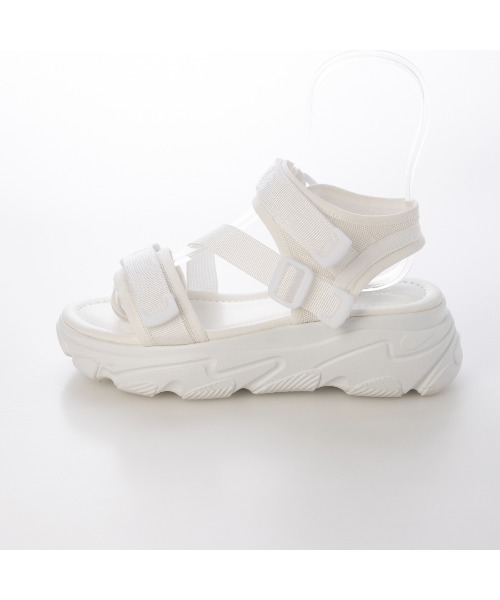 noyau（ノヤウ）の「トリプルベルクロ厚底スポーツサンダル（サンダル・レディース・ホワイト/ブラック/ベージュ・LL/S/M/L）」の5枚目の写真