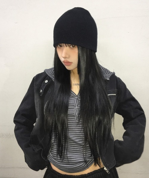 anyonemore（エニワンモア）の「[MADE] ラットスナップフードボタンTシャツ（パーカー・レディース・ホワイト/ストライプ・FREE）」の15枚目の写真