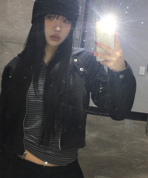 anyonemore（エニワンモア）の「[MADE] ラットスナップフードボタンTシャツ（パーカー・レディース・ホワイト/ストライプ・FREE）」の18枚目の写真