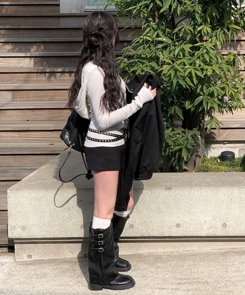 anyonemore（エニワンモア）の「[MADE] ラットスナップフードボタンTシャツ（パーカー・レディース・ホワイト/ストライプ・FREE）」の22枚目の写真