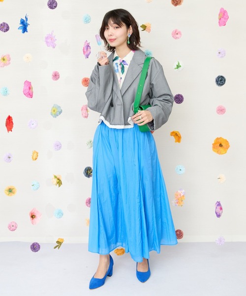 JETSET SOLO PLUS (ジェットセットソロプラス)の「【JETSET SOLO PLUS】TRツイルバイカラーヘムクロップドジャケット(その他アウター・レディース・キャメル/ライトグレー・FREE)」の8枚目の写真