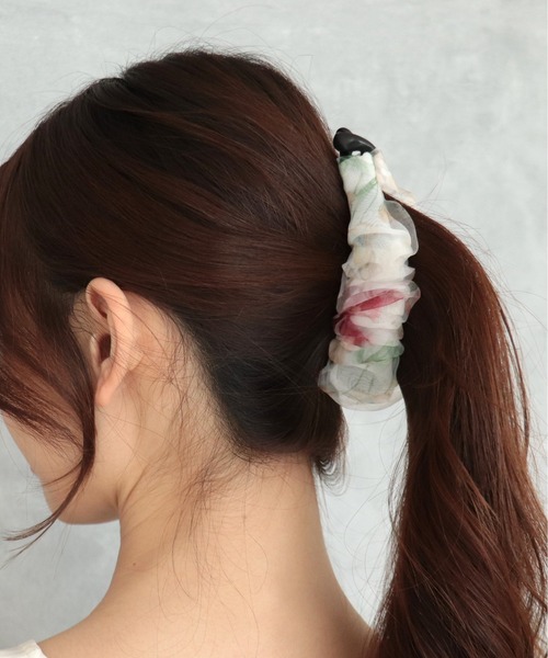バナナクリップ 花 フラワー ヘアクリップ シンプル ヘア
