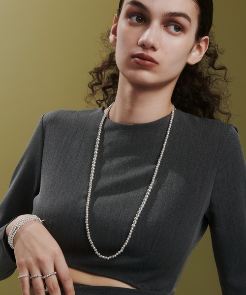 【quip queint】bowling tribe mix long necklace/ボウリング トライブ ミックス ロングネックレス