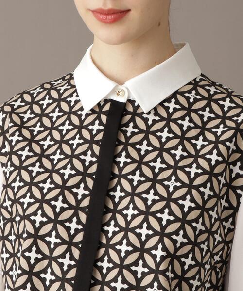 DRESSTERIOR（ドレステリア）の「【美人百花/モデル美香着用】オーバーラップサークルコンビシャツ（シャツ/ブラウス・レディース・ベージュ系その他4/ネイビー系・34/36/38）」の10枚目の写真