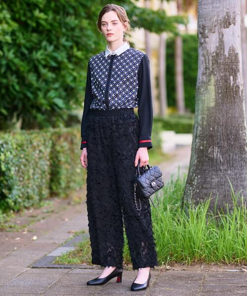 DRESSTERIOR（ドレステリア）の「【美人百花/モデル美香着用】オーバーラップサークルコンビシャツ（シャツ/ブラウス・レディース・ベージュ系その他4/ネイビー系・34/36/38）」の15枚目の写真