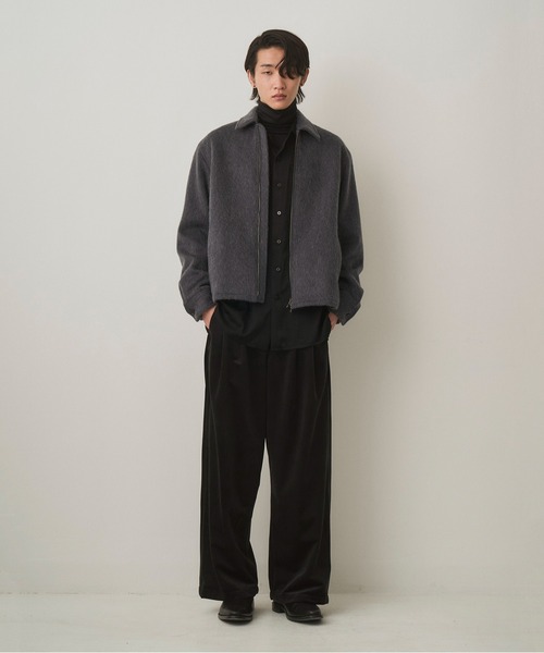 【極美品】JUHA ユハ　モヘアシープジャケット　4 ブラック JUHA（ユハ） ブルゾン アウター OVER SLEEVE BLOUSON メンズ