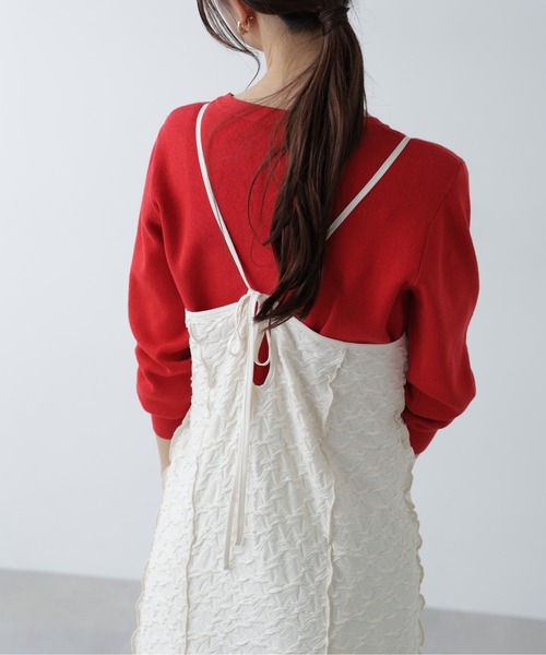 FREE'S MART（フリーズマート）の「【3サイズ展開XS-M】パネルフレアキャミワンピース【低身長サイズ有】（ワンピース・レディース・ホワイト/ブラック/ブラック系その他/ホワイト系その他・X-SMALL/SMALL/MEDIUM）」の7枚目の写真