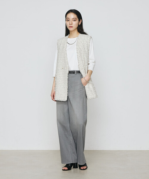 K.T KIYOKO TAKASE（キヨコタカセ）の「サマーツイード ジレ（ベスト・レディース・グリーン/チャコール・7号/9号）」の7枚目の写真