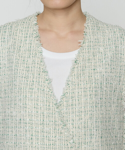 K.T KIYOKO TAKASE（キヨコタカセ）の「サマーツイード ジレ（ベスト・レディース・グリーン/チャコール・7号/9号）」の17枚目の写真