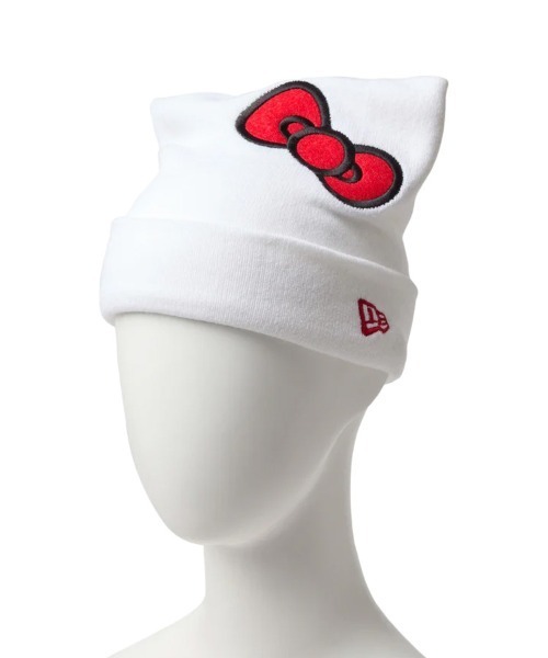 NEW ERA（ニューエラ）の「【NEW ERA】スクエアニット HELLO KITTY リボン / ホワイト [14348584][SSL]（ニットキャップ/ビーニー・レディース・ホワイト・F）」の3枚目の写真