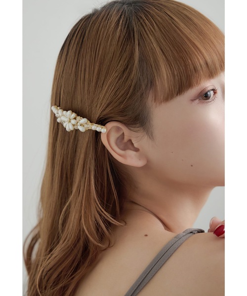 パールフラワーバレッタ ヘアアクセサリー ヘアクリップ
