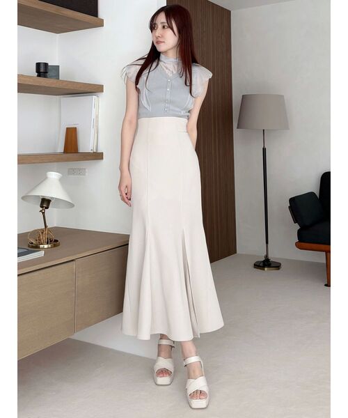 MERCURYDUO（マーキュリーデュオ）の「2WAYオーガンジードッキングラッフルリボンニット（ニット/セーター・レディース・ブラック/オフホワイト/ライトグレー/ラベンダー・FREE）」の20枚目の写真