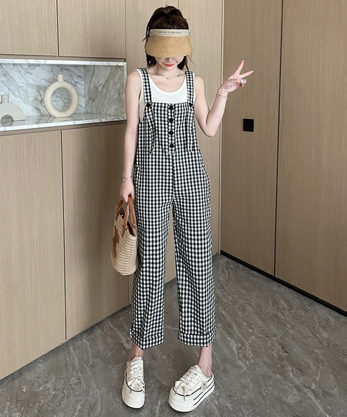 NANEA(ナネア)の「チェック柄サロペット(サロペット/オーバーオール・レディース・チェック・MEDIUM/SMALL/LARGE)」の17枚目の写真