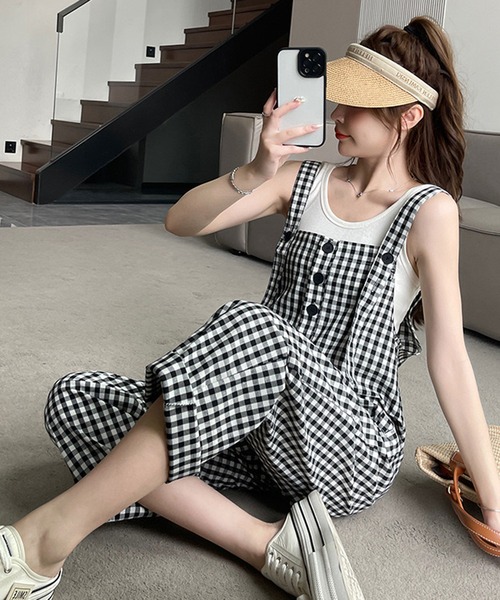 NANEA(ナネア)の「チェック柄サロペット(サロペット/オーバーオール・レディース・チェック・MEDIUM/SMALL/LARGE)」の20枚目の写真