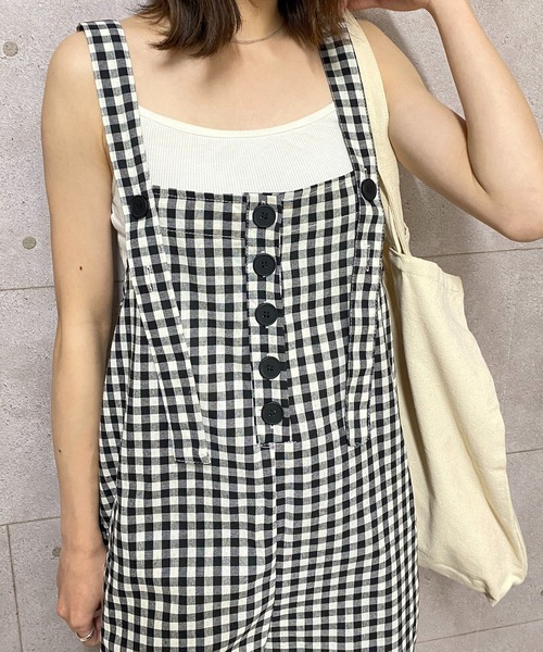 NANEA(ナネア)の「チェック柄サロペット(サロペット/オーバーオール・レディース・チェック・MEDIUM/SMALL/LARGE)」の7枚目の写真