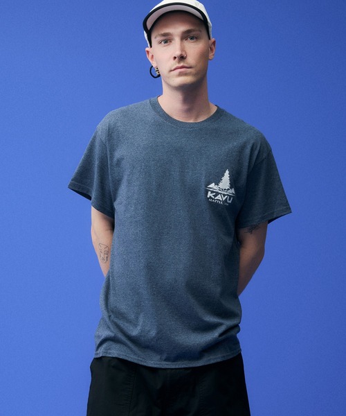 KAVU(カブー)の「KAVU/カブー Tree Tee/ツリーティー(Tシャツ/カットソー・メンズ・ネイビー/バーガンディー/ヘザーグレー/ライトブルー・MEDIUM/X-LARGE/LARGE)」の3枚目の写真
