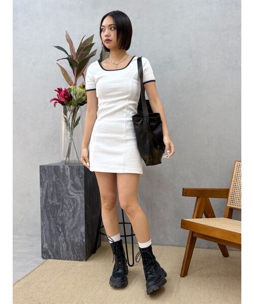 EVRIS（エヴリス）の「リンガーストラップミニワンピース（ワンピース・レディース・ブラック/ネイビー/ホワイト・FREE）」の10枚目の写真