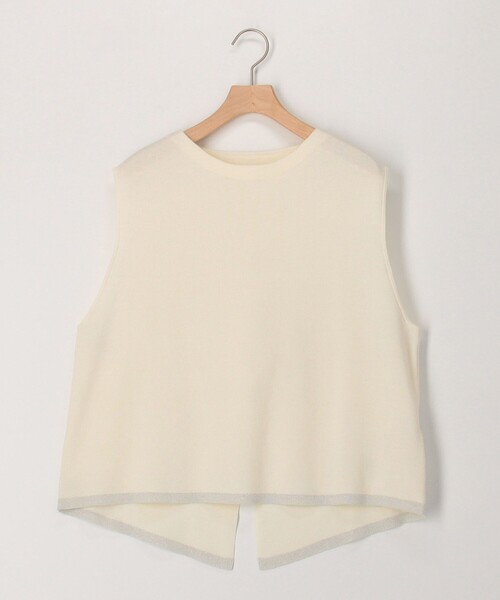 MICO COULIER（ミコクリエ）の「ミラノリブベスト+ブラウスセット（ニット/セーター・レディース・ネイビー/ライトグレー/オフホワイト・38）」の22枚目の写真