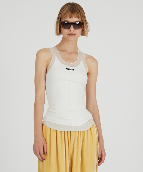 PRANK PROJECT（プランクプロジェクト）の「【Pre-Order】シルクテレコタンクトップ / Silk Teleco Tank Top（タンクトップ・レディース・グレー/ブラック/ホワイト・FREE）」の7枚目の写真