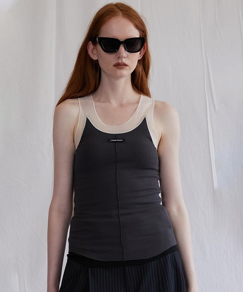 PRANK PROJECT（プランクプロジェクト）の「【Pre-Order】シルクテレコタンクトップ / Silk Teleco Tank Top（タンクトップ・レディース・グレー/ブラック/ホワイト・FREE）」の18枚目の写真