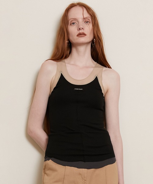 PRANK PROJECT（プランクプロジェクト）の「【Pre-Order】シルクテレコタンクトップ / Silk Teleco Tank Top（タンクトップ・レディース・グレー/ブラック/ホワイト・FREE）」の14枚目の写真