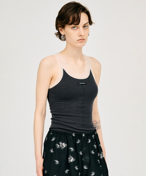PRANK PROJECT（プランクプロジェクト）の「【Pre-Order】シルクテレコタンクトップ / Silk Teleco Tank Top（タンクトップ・レディース・グレー/ブラック/ホワイト・FREE）」の17枚目の写真