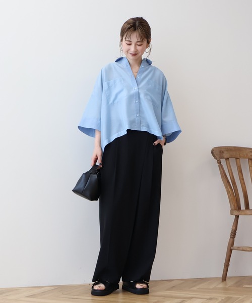 AMERICAN HOLIC(アメリカンホリック)の「Wポケットシアー半袖シャツ(シャツ/ブラウス・レディース・ブラック/ライトブルー/アイボリー/その他6/ベージュ・M/L)」の15枚目の写真