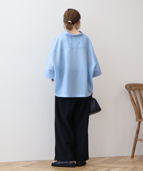 AMERICAN HOLIC(アメリカンホリック)の「Wポケットシアー半袖シャツ(シャツ/ブラウス・レディース・ブラック/ライトブルー/アイボリー/その他6/ベージュ・M/L)」の16枚目の写真