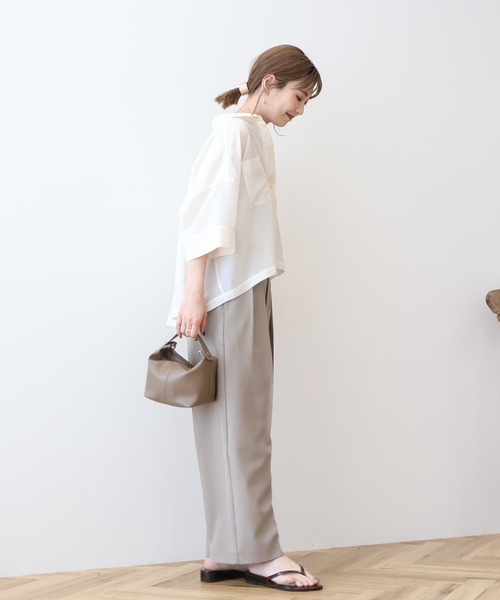 AMERICAN HOLIC(アメリカンホリック)の「Wポケットシアー半袖シャツ(シャツ/ブラウス・レディース・ブラック/ライトブルー/アイボリー/その他6/ベージュ・M/L)」の12枚目の写真