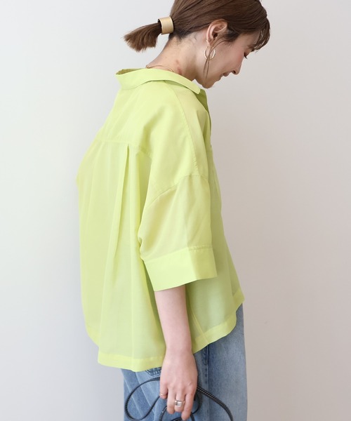 AMERICAN HOLIC(アメリカンホリック)の「Wポケットシアー半袖シャツ(シャツ/ブラウス・レディース・ブラック/ライトブルー/アイボリー/その他6/ベージュ・M/L)」の19枚目の写真