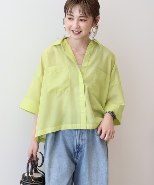 HEVE 2WAYジャケット半袖ブラウス SLY（スライ） ブラウス シャツ SHEER 2WAY TOPS シアー 2ウェイ