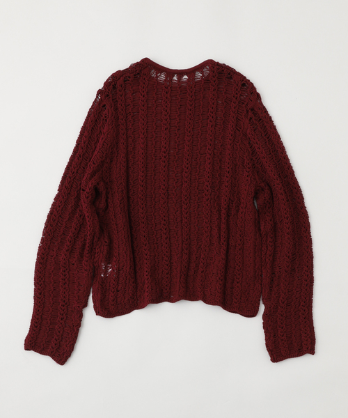 Sefr（セファ）の「Sefr(セファー) YORGOS SWEATER　SF-25SS M-017（ニット/セーター・メンズ・ボルドー・MEDIUM/SMALL）」の2枚目の写真
