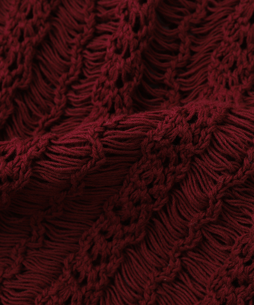 Sefr（セファ）の「Sefr(セファー) YORGOS SWEATER　SF-25SS M-017（ニット/セーター・メンズ・ボルドー・MEDIUM/SMALL）」の3枚目の写真