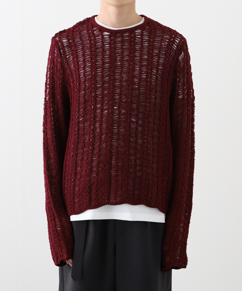 Sefr（セファ）の「Sefr(セファー) YORGOS SWEATER　SF-25SS M-017（ニット/セーター・メンズ・ボルドー・MEDIUM/SMALL）」の4枚目の写真