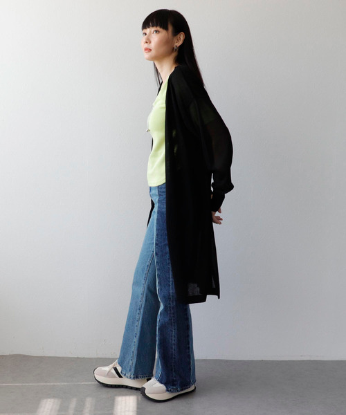 Three Four Time（ｽﾘｰﾌｫｰﾀｲﾑ）の「UVサラサラロングカーディガン（カーディガン/ボレロ・レディース・ベージュ/ブラック/ブルー・FREE）」の4枚目の写真